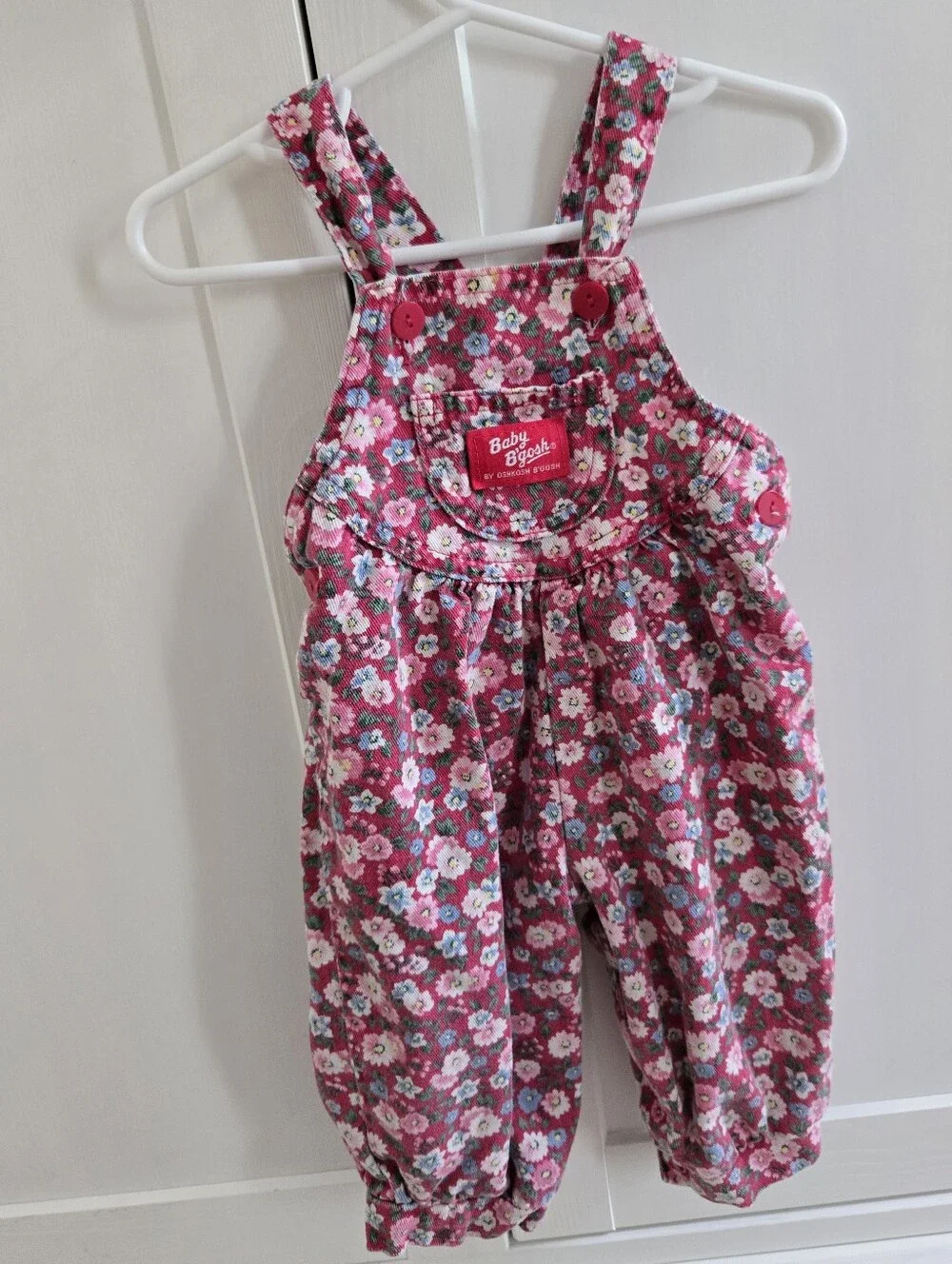 Rare Vintage 1990s Oshkosh B'gosh Pink Floral Patterned Overalls